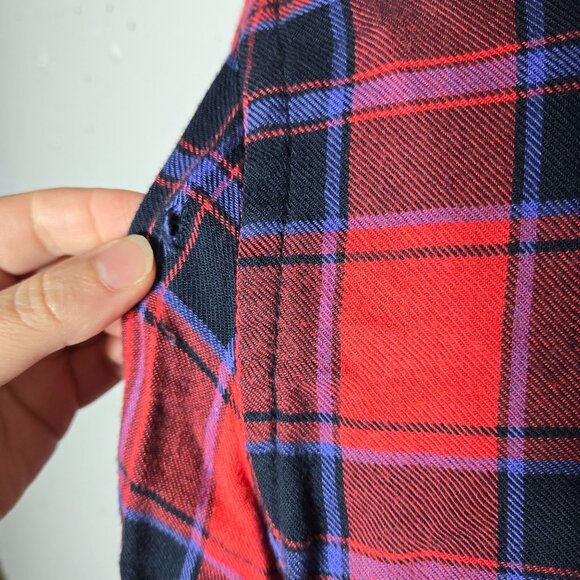 Gap Womens Soft Plaid Boyfriend Button Front Long Sleeve Shirt Size Medium Fall - Picture 3 of 11